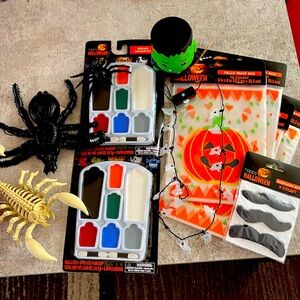 Halloween bundle! Includes treat bags, spiders, makeup, and mustaches
